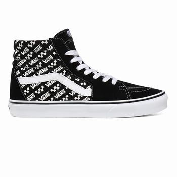 Damske Kotnikove Tenisky Vans Logo Repeat Sk8-Hi Čierne/Biele VA78NWJFE